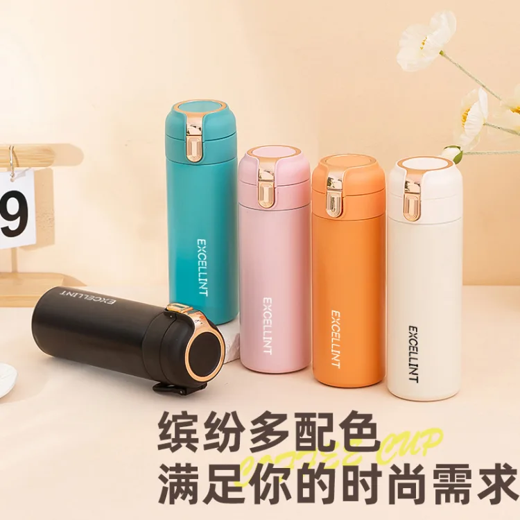 新款不锈钢保温杯弹盖豌豆简约学生水杯提手便携车载创意礼品杯子 新款不锈钢保温杯弹盖豌豆简约学生水杯提手便携车载创意礼品杯子